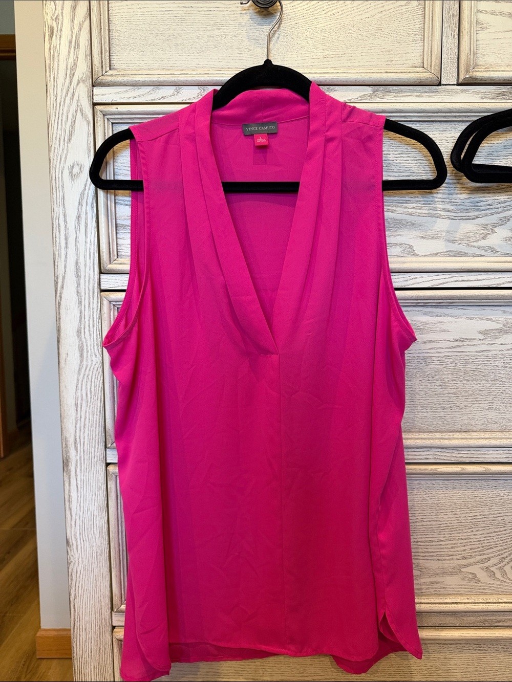 Vince Camuto Sleeveless V-Neck Tank — Fuchsia Pink